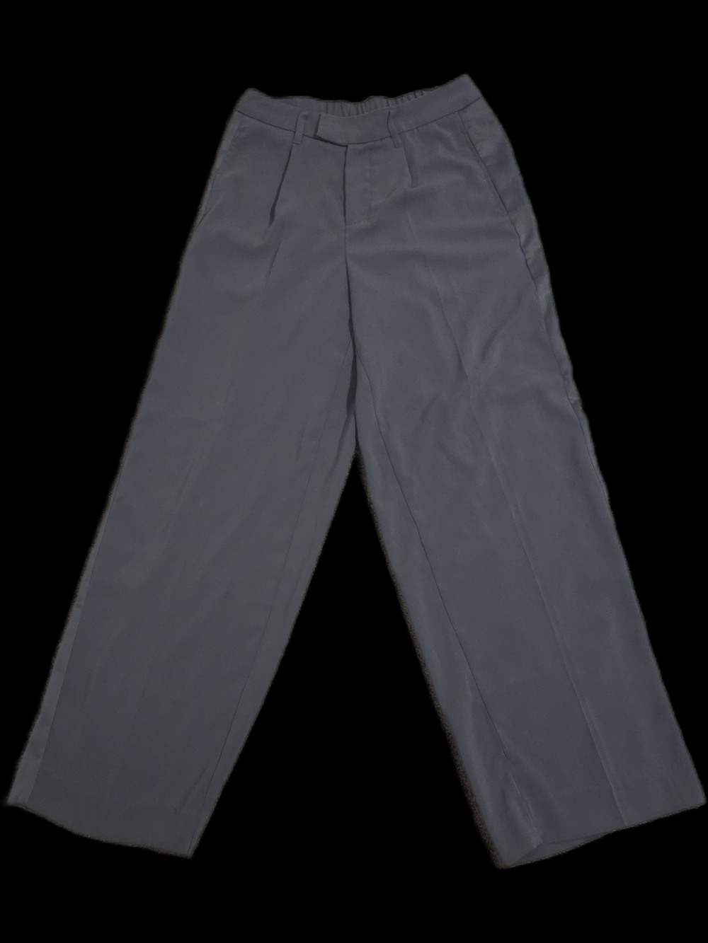 Blue/Grey Women's Wide Leg Trouser Relaxed Flowy Dress Pant